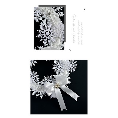 Creative Faux Snowflake Christmas Wreath Door Hanging Decor