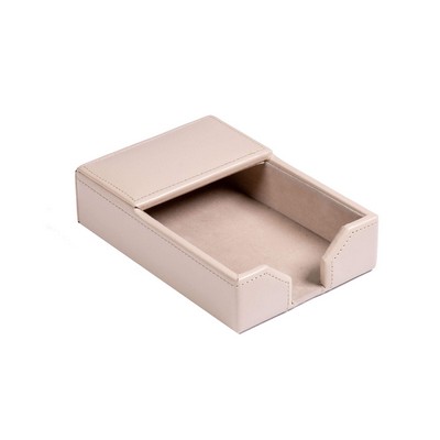 White Latte Bonded Leather 4" x 6" Memo Holder