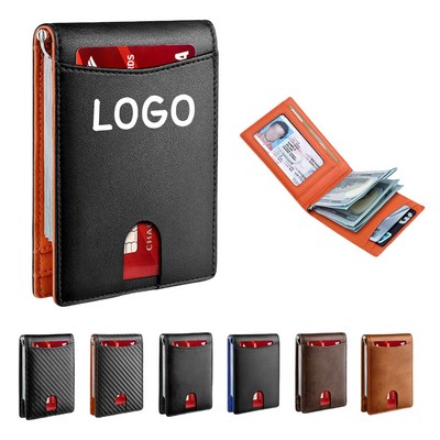 RFID Shielded Bifold Wallet - Genuine Leather & Durable