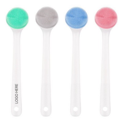 Long Handle Silicone Bath Brush Soft Bristle Shower Scrubber