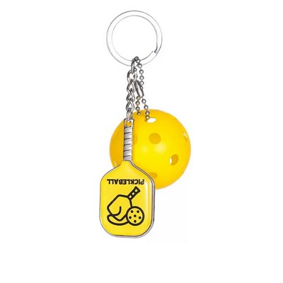 Pickleball Keychain - Mini Paddle & Ball Set