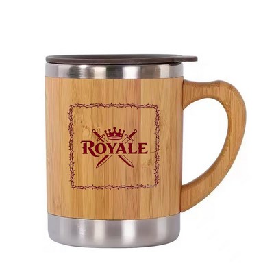 12 Oz Bamboo Shell Stainless Steel Insulated Mug