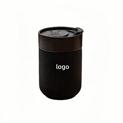 Customizable Silicone Lidded Ceramic Travel Mug with Nordic Minimalist Design