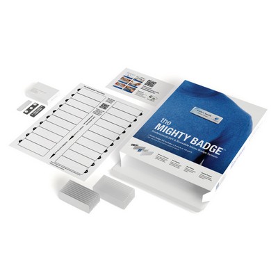 The Mighty Badge 10 Unit Kit, Gold 1 x 3, Magnet Fastener, For Laser Printer