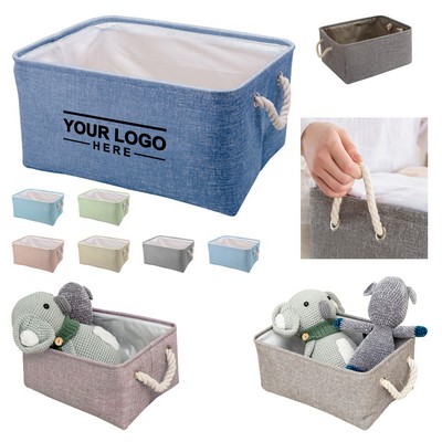 Fabric Storage Bin With Rope Handles