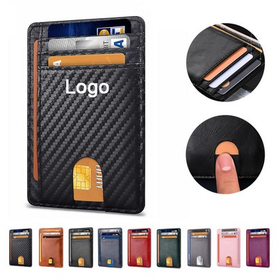 Slim Minimalist Front Pocket RFID Blocking Leather card Wallets