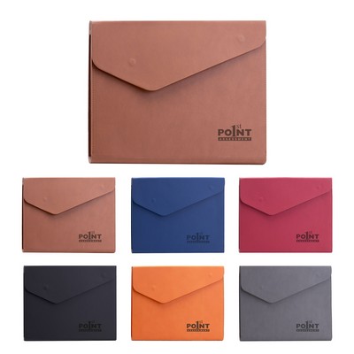 A4 PU Leather File Folder With Invisible Magnetic Buckle