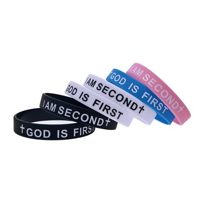 8" L x 1/2" W Screen Printed Silicone Bracelet