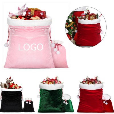 Santa Gift Bags with Drawstring