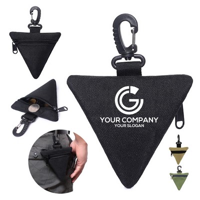 Canvas Triangle Tactical Pouch with Carabiner