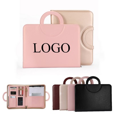 Leather Padfolio w/Charge Cable & Wireless Charger