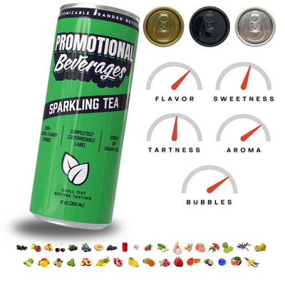 Customizable Sparkling Iced Tea 8.4oz or 12oz Sugar or Sugar-Free