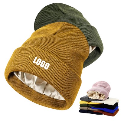 Silky Lined Slouchy Winter Beanie