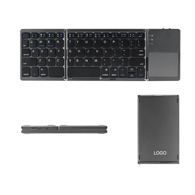 Foldable Bluetooth Keyboard with Multi-Touch Trackpad Ultra-Slim Portable Wireless Keyboard