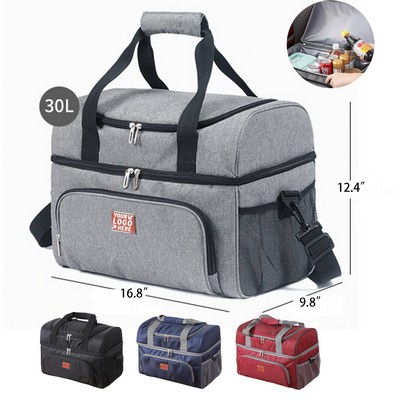 30L Oxford Insulated Picnic Cooler Bag with Handle
