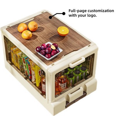 Foldable Camping Storage Box With Wheels And Cutting Board