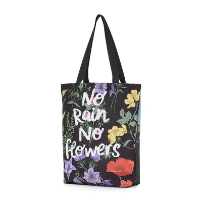 Full Color Sublimated Canvas Tote Bag With Inside Zipper Pocket