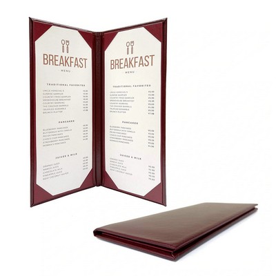 2 View Leather Restaurant Menu Holder Wine List Cover