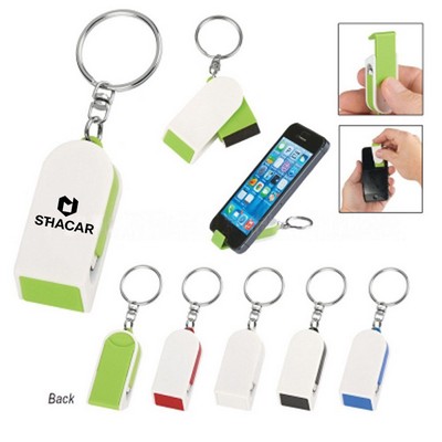 3In1 Phone Stand Keychain W/ Screen Cleaner Combo