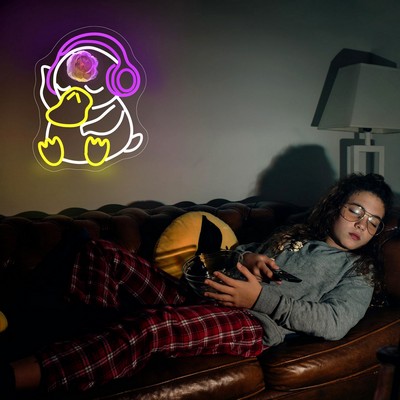 Custom Duck With Headphone LED Neon Sign