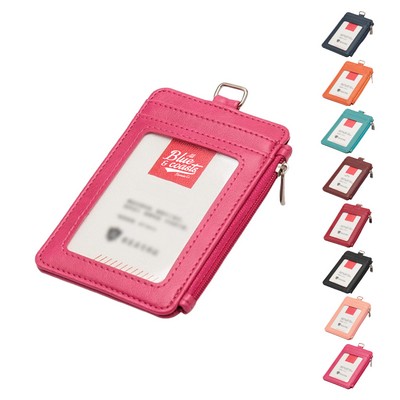 Hanging PU Leather Badge Holder