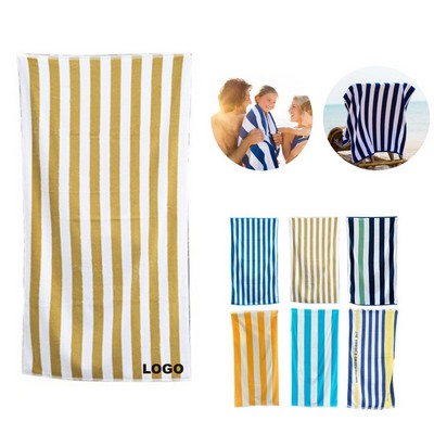 MOQ 25 Striped Cotton Beach Towel