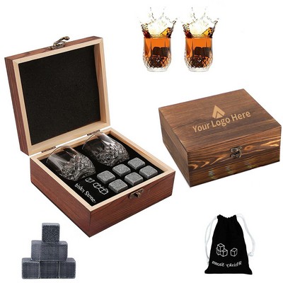 Whiskey Tumbler Set With Wooden Gift Box
