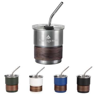 1Oz Stainless Steel Tumbler Shot Glass With Straw