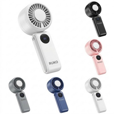 90-Degree Adjustable Wearable Rechargeable Neck Fan with 4000mAh Battery