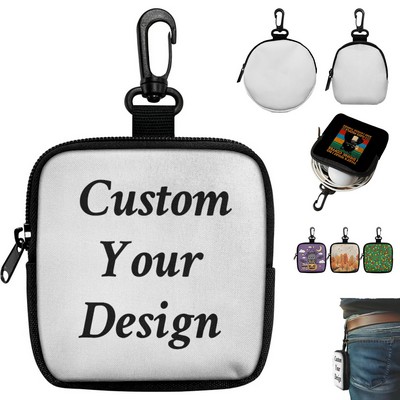 Portable Mini Zipper Pouch Hook Keychain