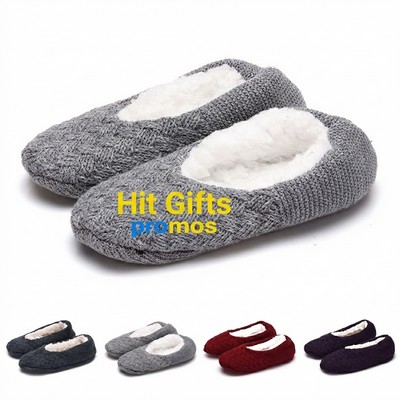 Fleece-Lined Indoor Slipper Socks