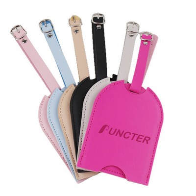 Slide-Out PU Leather Privacy Protection Suitcase Tag Bag Tag