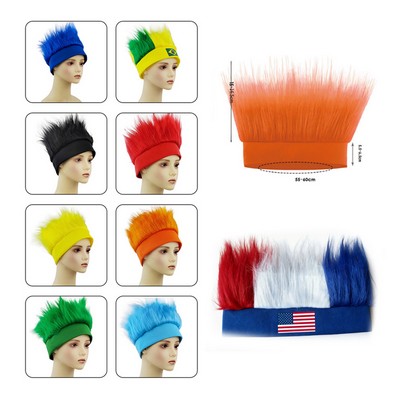 Crazy Hair Wig Headband – Faux Hair Sports Fan Headwear