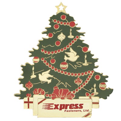 Christmas Tree Festive Holiday Ornament w/Color Trim