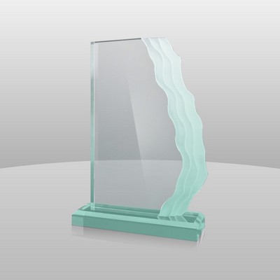 Vertical Mount Jade Green Wave Length Award (9"x6"x2")