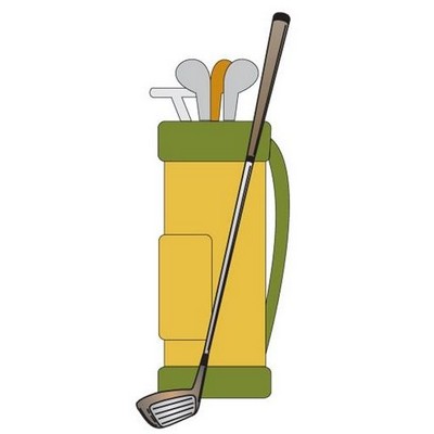 Golf Bag Promotional Magnet w/ Strip Magnet (3 Square Inch)