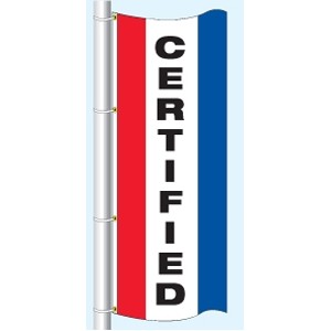 Double Faced Stock Message Free Flying Drape Flag (Certified) (3' x 8')