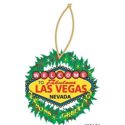Welcome to Vegas Sign Promotional Wreath Ornament w/ Black Back (8 Square Inch)