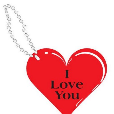 Heart Promotional Line Key Chain w/ Black Back (8 Square Inch)