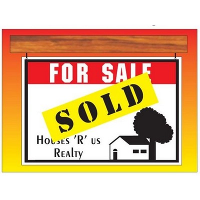 Sold Sign Rectangle Badge w/ Bar Pin (2 1/2"x3 1/2")