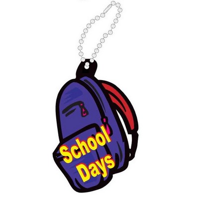 School Days Backpack Promotional Key Chain w/ Black Back (6 Square Inch)