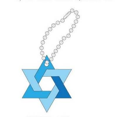 Star Of David Promotional Key Chain w/ Black Back (8 Square Inch)