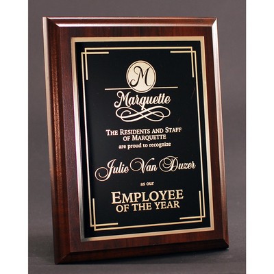 Cherry-Finish Plaque With Plate - 5"x7"
