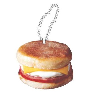 Breakfast Sandwich Promotional Key Chain w/ Black Back (10 Square Inch)