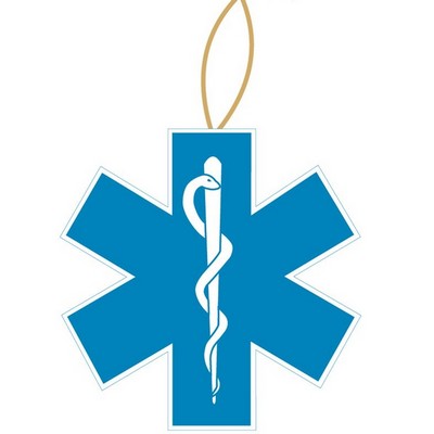 Caduceus Cross Promotional Ornament w/ Black Back (10 Square Inch)