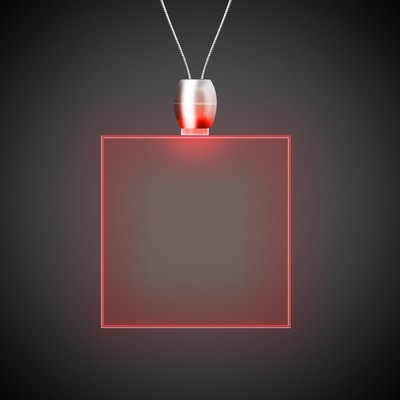 24" Red Square Light-Up Pendant Necklace(Pad Print)