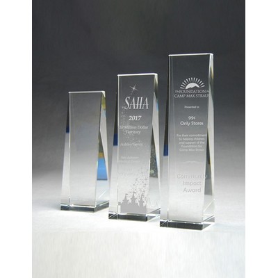 Slim Wedge Optic Crystal Award (2¾"x 8")