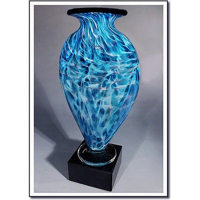 Tropic Rain Mercury Art Glass Vase w/o Marble Base (4.25"x8")