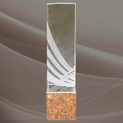 Crystal Award with Granite Base 12" - Style 3