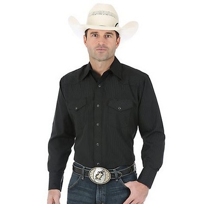 Wrangler® Men's Black Sport Western Long Sleeve Shirt